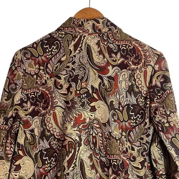 Tradition full zip paisley printed coat. Size 10 - Picture 8 of 8